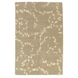 Floral Area Rug in Beige/Green/White