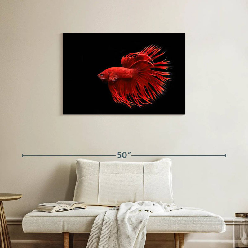 Grandiose Red Betta Fish, 24" H x 36" W