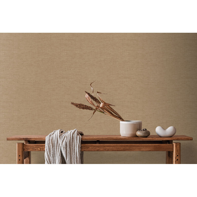 Papier peint texturé non tissé non tissé en chêne français Pi., Beige