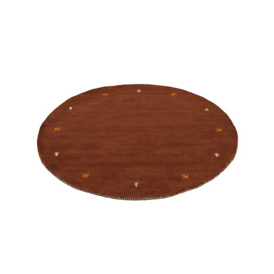 Handwoven Wool Gabbeh Uni Brown Rug