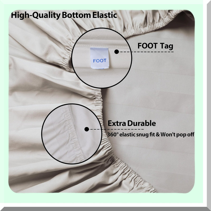 Percale Weave California Fitted Sheet - 300 Thread Count GOTS Certified - 17" Deep Pockets - Soft & Breathable Bedding