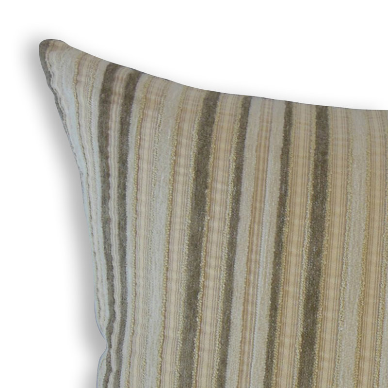 Coussin à rayures Marguerite, 12 po x 18 po, Bleu / gris, Coussin lombaire
