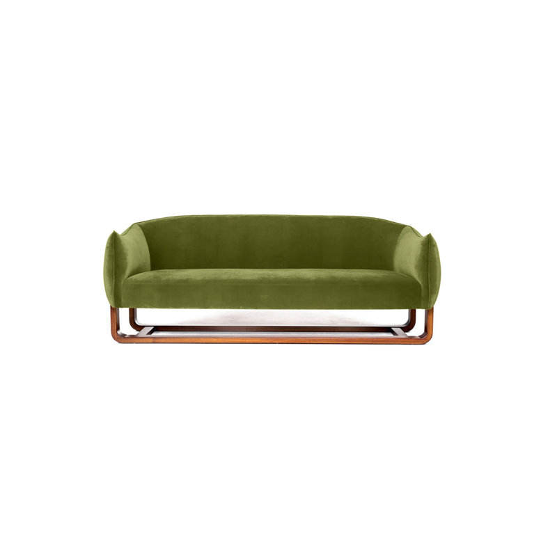 Canapé Milo, Avocat / velours Chesterfield