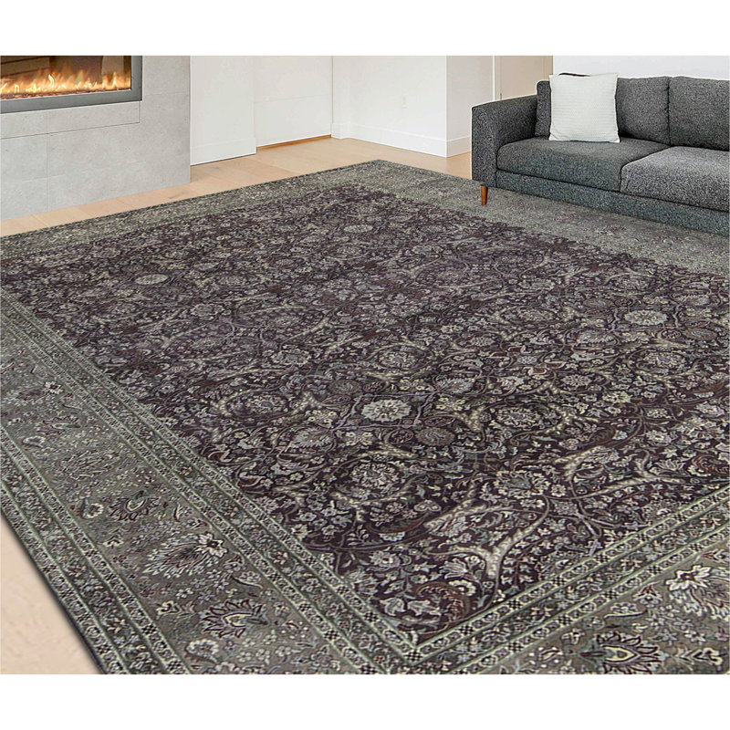 Tapis brun de haute qualité noué à la main