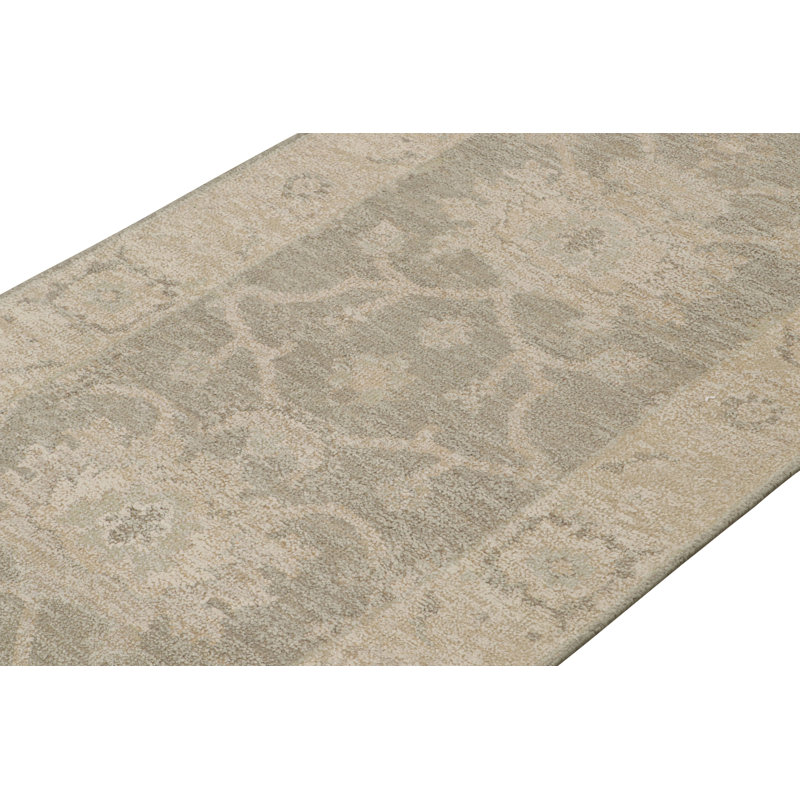 Distressed Homage Hand Knotted Floral Area Rug, Runner 3' x 8'