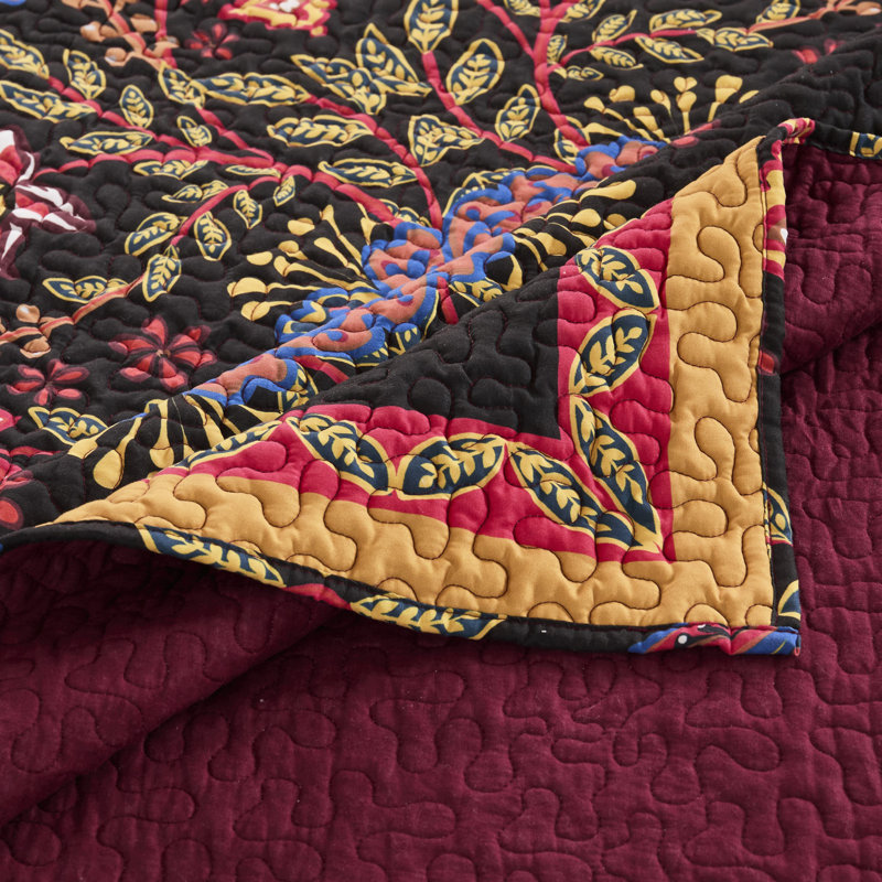 Greenland Home Fashions Jessa Midnight 3-Piece King Size Quilt Set 105x95 + 20x36 (2), King Quilt + 2 King Pillow Shams