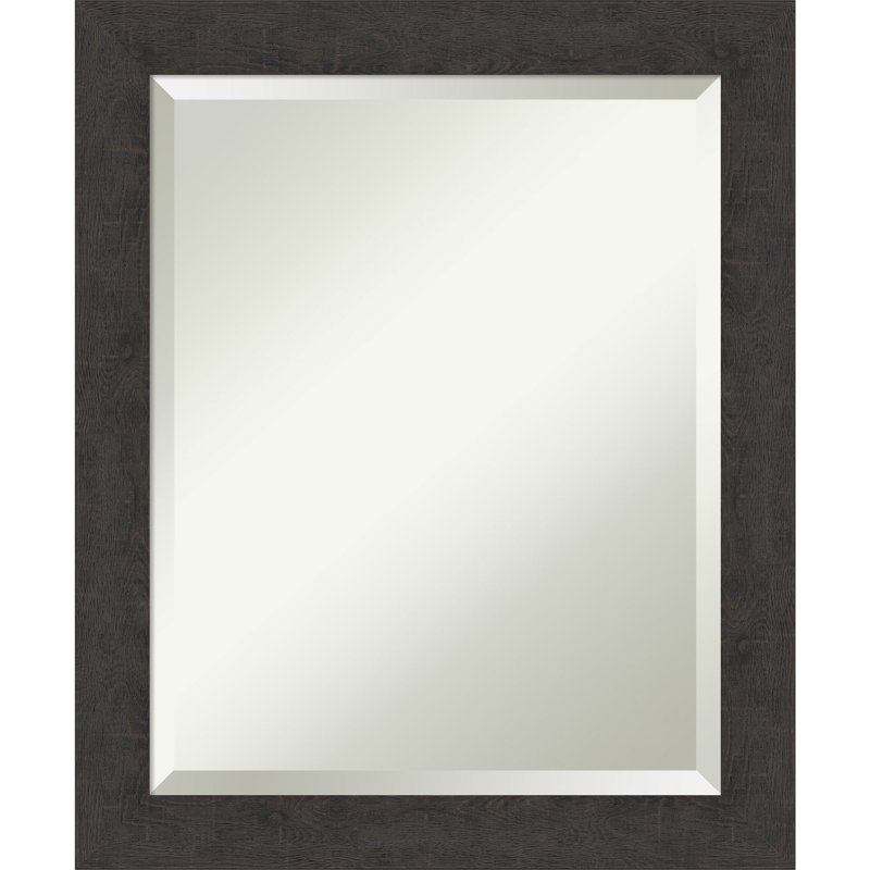 Josheph Flat Wall Mirror, 23.5" x 19.5", Distressed Gray