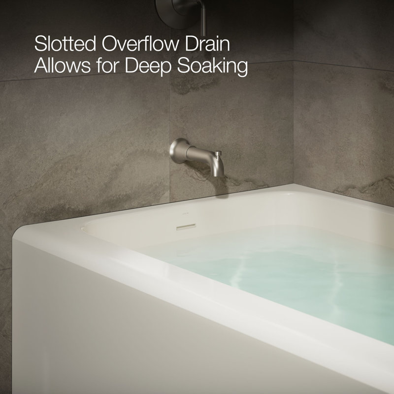 Avec 72 In. X 36 In. Alcove Bath, Left Drain, Off White, Left