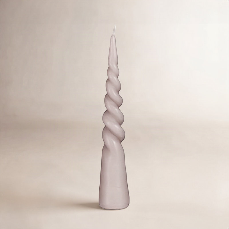Unscented Taper Candle, Light Gray