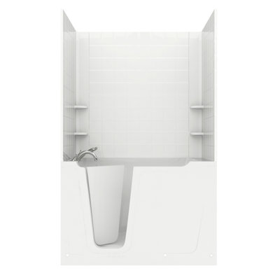 Crescendo 59.75'' x 35.8'' Walk-in Whirlpool Fiberglass Bathtub with Faucet