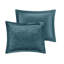 Édredon en velours simple / simple TG - Diamant bleu sarcelle avec coussin décoratif lavable à la machine, fer à vapeur pour une finition lustrée-121269213-121269215