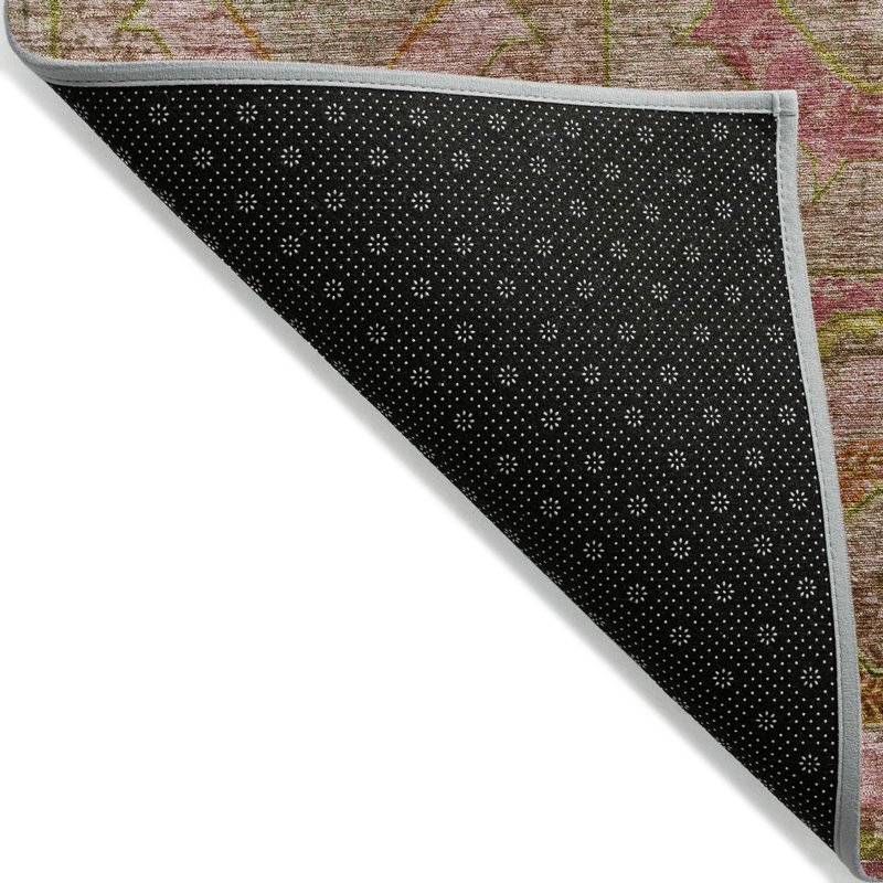 Tapis orange intérieur / extérieur lavable à la machine Xhevrie, Rectangle 10 pi x 14 pi