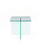 Table d'appoint moderne carrée en acrylique - Table de bout en verre trempé translucide bleu fumé-417940795