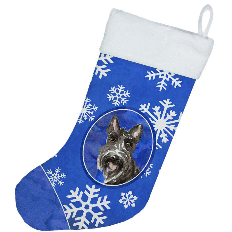 Chaussette de noël winter flocons de noël, Terrier écossais