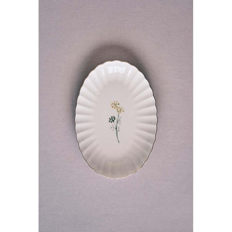 Ensemble de 2 assiettes élégantes en porcelaine, 9,4 po x 7,5 po | 100% porcelaine durable, parfaite pour servir les hors-d'œuvre et les desserts | Ne va pas au lave-vaisselle ni au micro-ondes, idéal pour les occasions spéciales et les réceptions