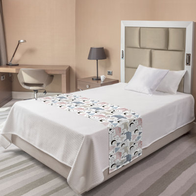 Ambesonne Nature Bed Runner Pastel Polar Bear Pattern Multicolor -  bedrunnew_110972_twin