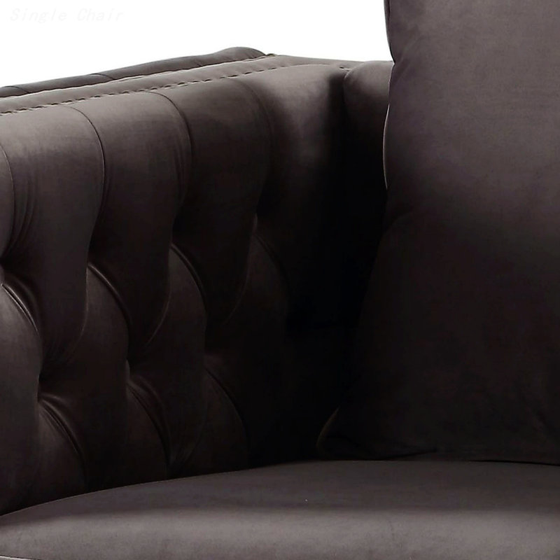 Chaise Gillian II, Velours gris foncé