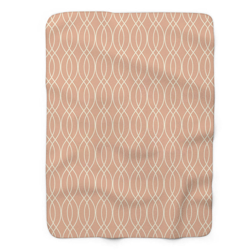 Corail sépia - couverture sherpa de qualité supérieure 1 pièce, Lit simple