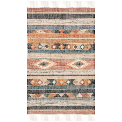 Friley Southwesten Flatweave Jute/Cotton Blue/Rust Area Rug