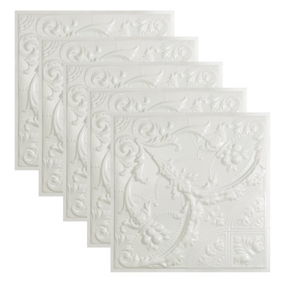 Dalle de plafond 2 pi x 2 pi en étain Great Lakes Saginaw (paquet de 5)