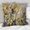 Motif jaune et gris en fusion artistique - Coussin décoratif imprimé mosaïque Boho