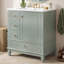Ensemble de meuble-lavabo autoportant 30 po blanc, armoire en bois aggloméré avec porte à fermeture en douceur, 3 tiroirs et tablettes de rangement-148151343