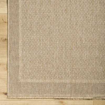 Tapis intérieur / extérieur en polypropylène tissé à la machine Abbie - beige / blanc