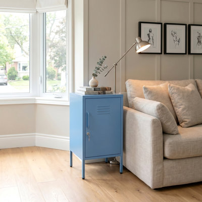 A Multi-Functional Metal Storage Cabinet With A Height Of 27.17 Inches