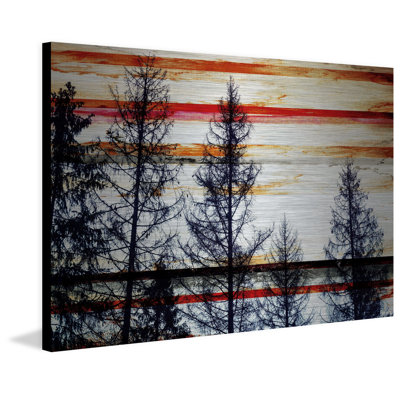 « red rayures sky » par parvez taj,, reproduction d’art sur aluminium brossé