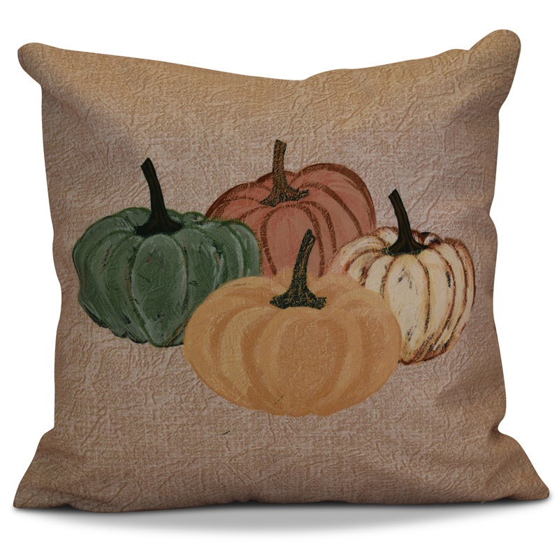 Flipping for Fall Square Outdoor Pillow Cover and Insert, 18" x 18", Taupe