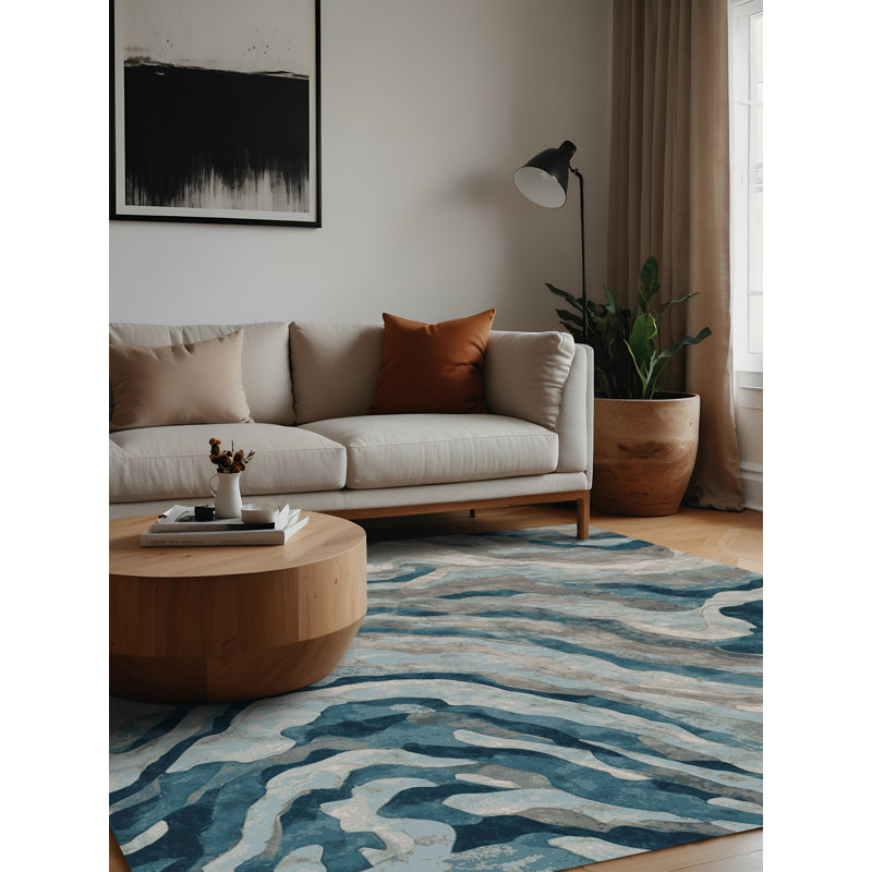 Tapis brun lavable à la machine, Carré 5 pi