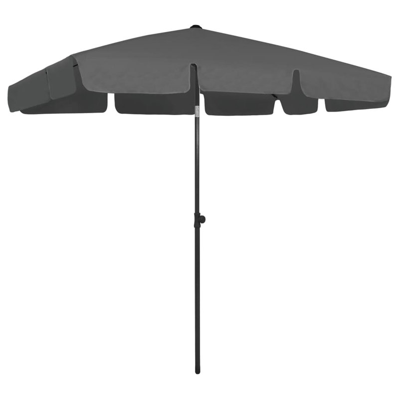 Parasol de plage rectangulaire Dinuba, Anthracite, H 96,5 po x l 78,7 po x P 49,21 po