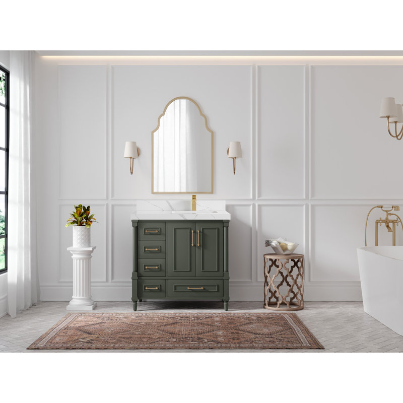 Ensemble de meuble-lavabo simple 36 po Aberdeen, Calacatta Laza