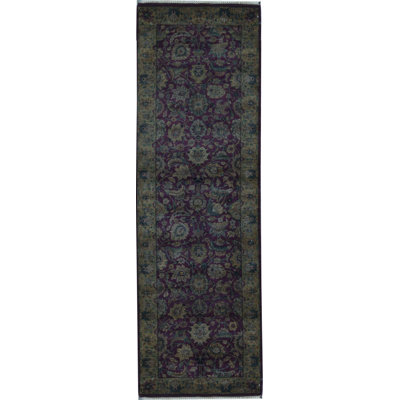 Hand-Knotted High-Quality Brown and Red Runner