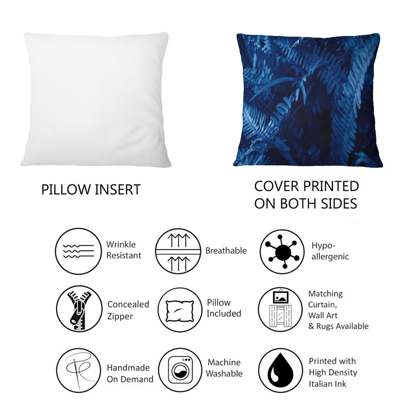 Coussin Sark Blue Fern Leaves