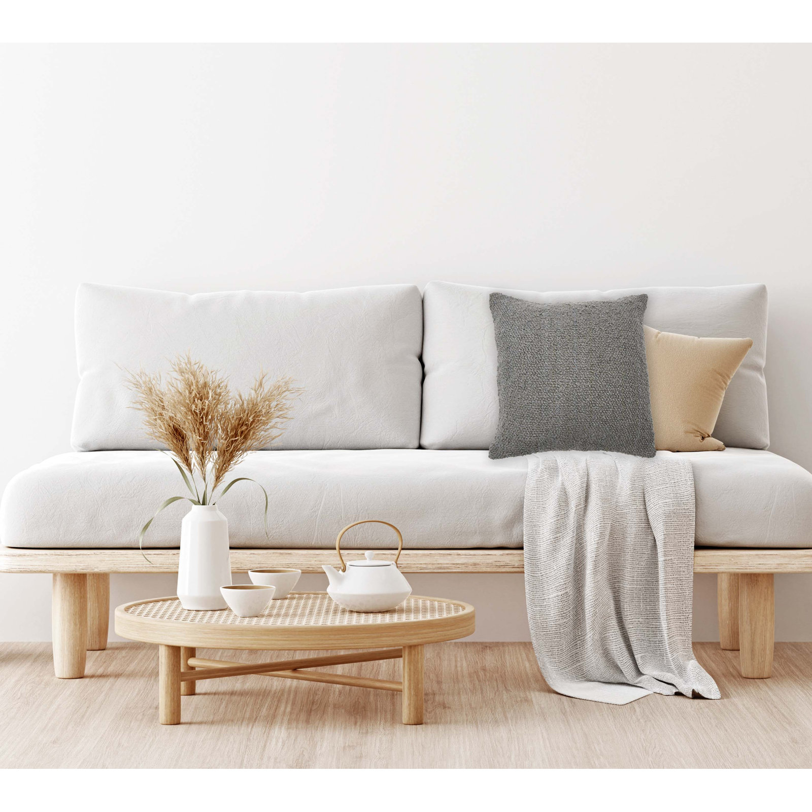 Throw Pillow, Gray, Pillow Cover Only - No Insert 