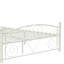 Structure de lit grand en métal avec tête de lit et structure stable, blanche, silencieuse, facile à assembler, aucun sommier tapissier requis, support de poids de 600 lb, conception d'espace