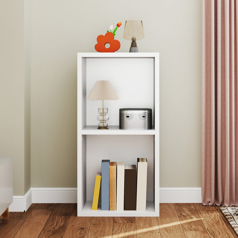 Slim Corner Bookcase, Narrow Tall Bookshelf For Bedroom, Living Room Or Office Storage, (2 Shelves) 24"H x 11.8"W x 9.3"D