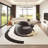 Dark gray curved negotiating sofa