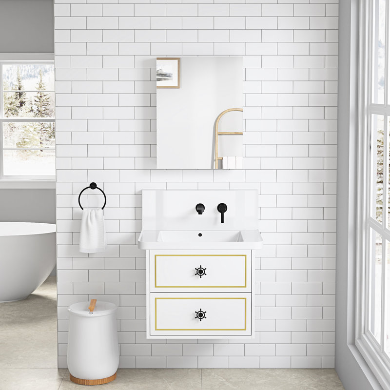 Armoire à pharmacie de salle de bain l 20 po x H 26 po avec miroir biseauté - ouverture à gauche, grand espace de rangement, miroir HD éclatant, bois d'ingénierie robuste, charnières à fermeture silencieuse