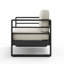 Causeuse, finition noire avec coussin beige