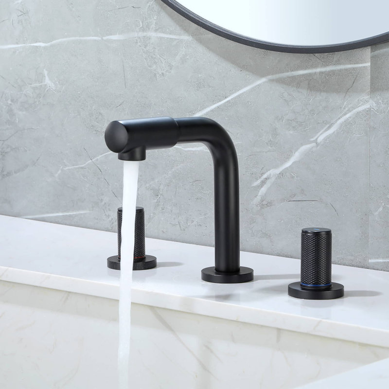 Widespread 2-handle Bathroom Faucet, Matte Black