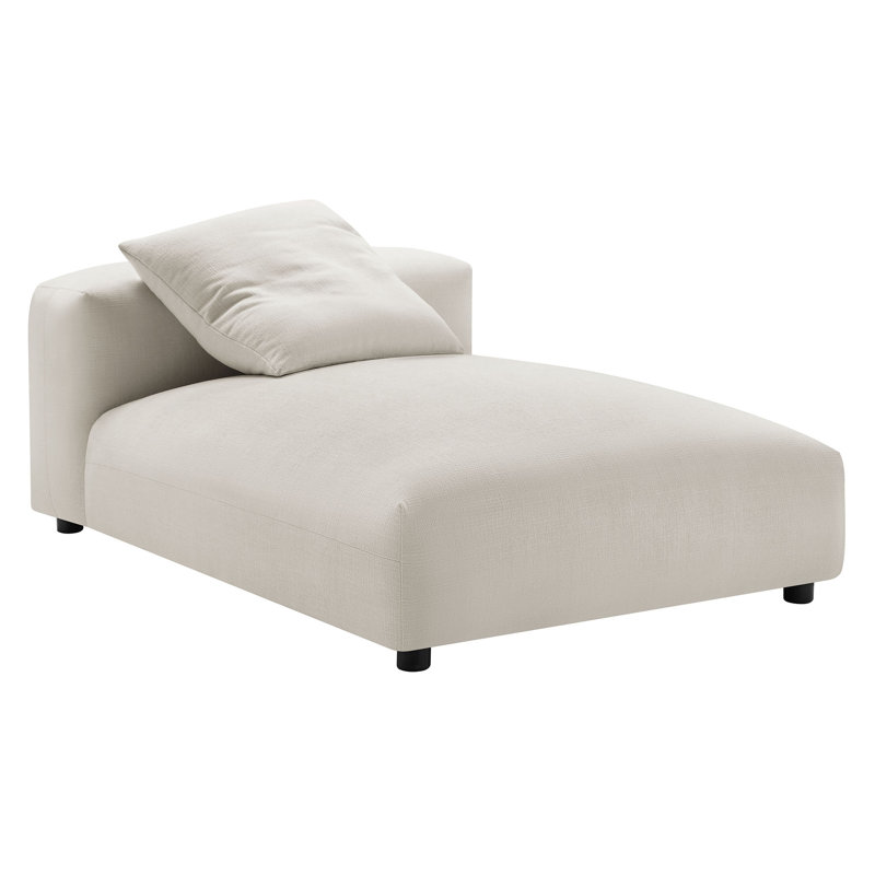 Chaise longue modulaire rembourrée en tissu Solace, Salée