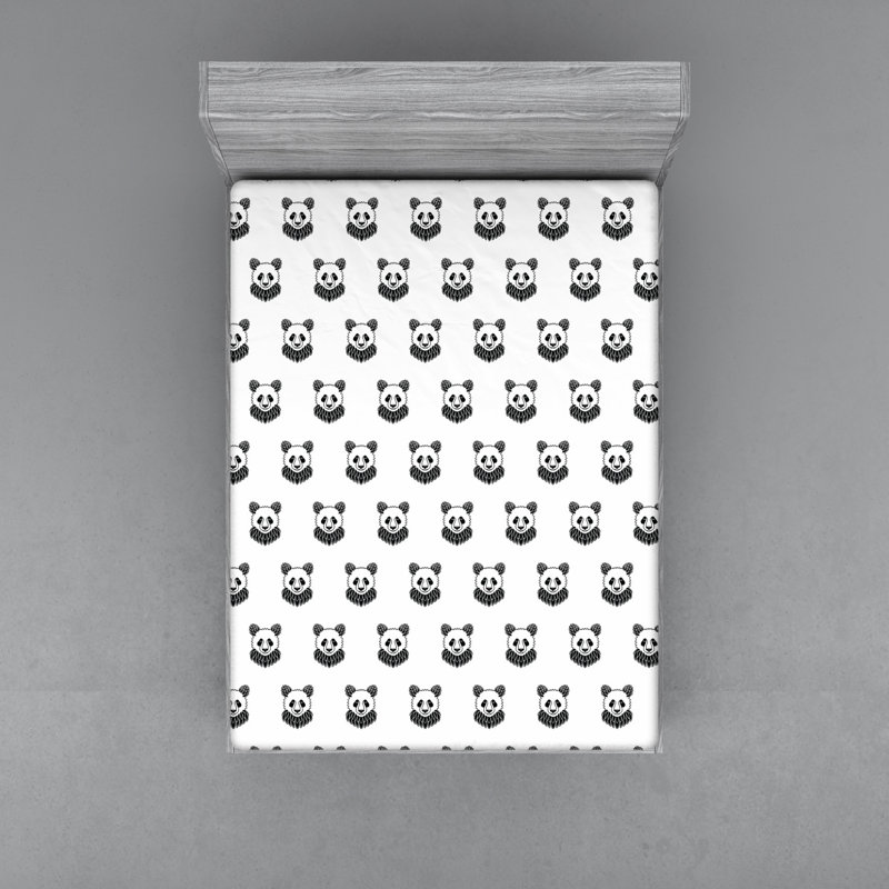 Panda Bear Microfibre Jersey Knit Fitted Sheet, European Kingsize (160 x 200cm)