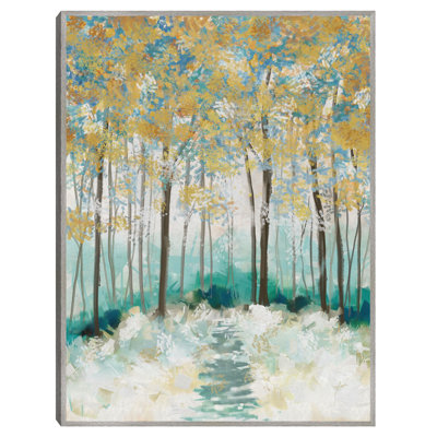 Autumn Respite by Studio Arts, 31x41" Framed Canvas Forest Trees Wall Art Print