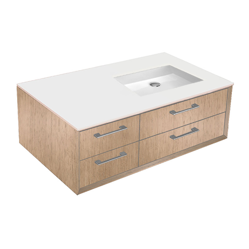 Gemelli 35.75'' W Single Bathroom Vanity Base, Weathered Oak