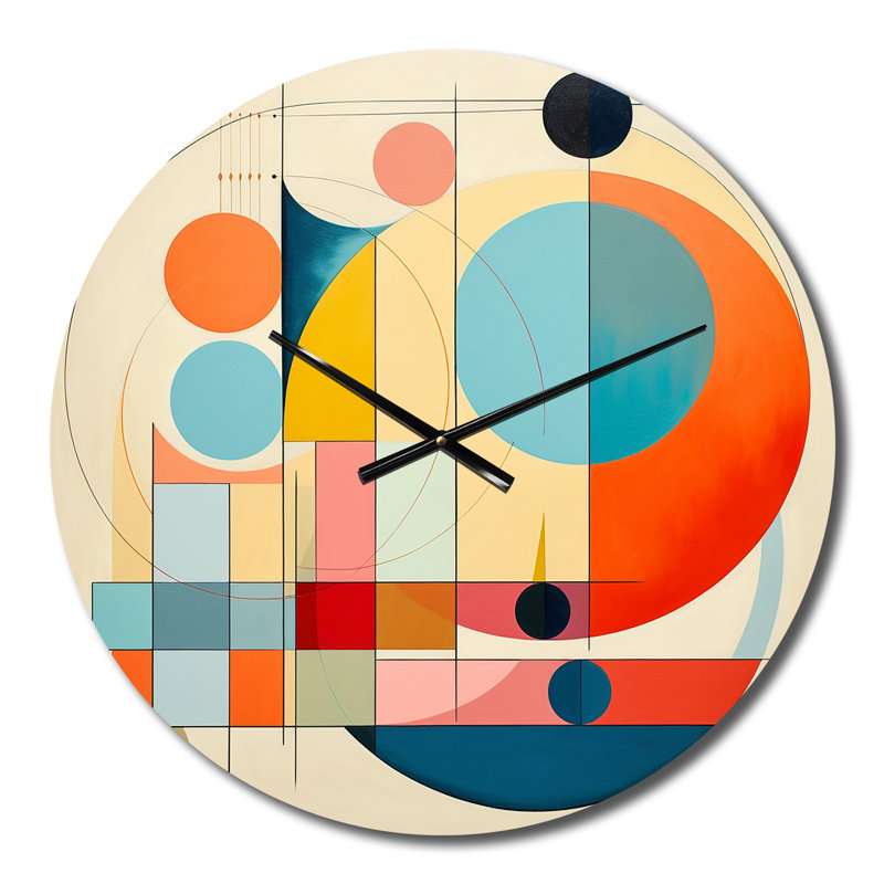Horloge murale Serendipity Mid-Century Geometrics IV, Moyenne