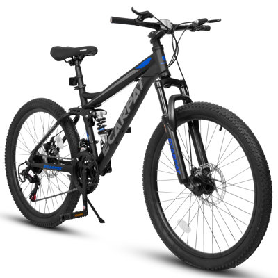26 Inch Mountain Bike, 21-speed Disc Brakes, Dual Shock Absorption, Durable Frame For Commuting, Travel, School, Mountain & City Riding