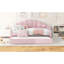 Lit de jour double avec lit gigogne en velours rose-2068556511