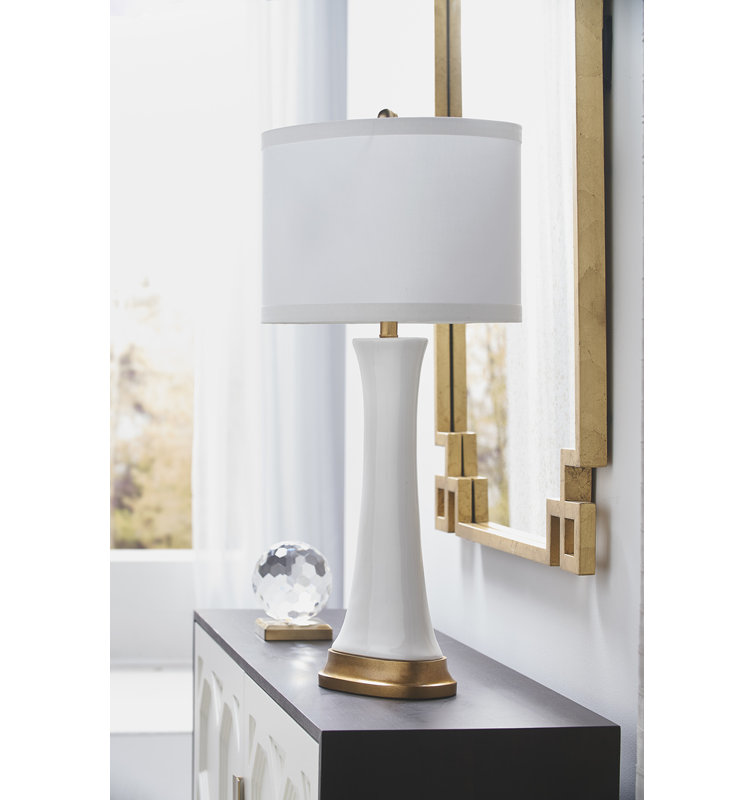 Table Lamp, White/Gold